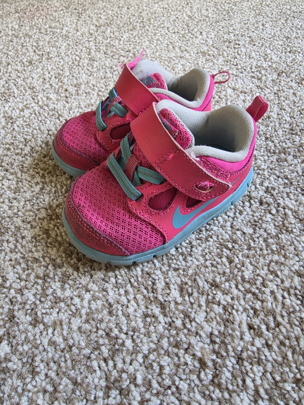 Nike Kids' Pink Athletic Sneakers with Teal Accents